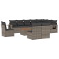 vidaXL Set de sofás de jardín 11 pzas y cojines ratán sintético gris vidaXL Set de sofás de jardín 11 pzas y cojines ratán sintético gris