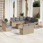vidaXL Set de sofás de jardín 12 pzas y cojines ratán sintético marrón
