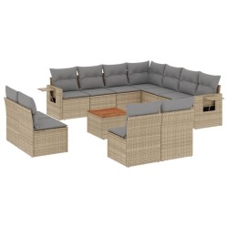 vidaXL Set de sofás de jardín 12 pzas y cojines ratán sintético marrón