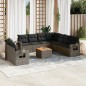 vidaXL Set de sofás de jardín 10 pzas con cojines ratán sintético gris vidaXL Set de sofás de jardín 10 pzas con cojines ratán sintético gris