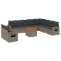 vidaXL Set de sofás de jardín 11 pzas y cojines ratán sintético gris vidaXL Set de sofás de jardín 11 pzas y cojines ratán sintético gris