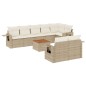 vidaXL Set de sofás de jardín 9 pzas con cojines ratán sintético beige vidaXL Set de sofás de jardín 9 pzas con cojines ratán sintético beige