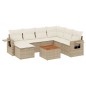 vidaXL Juego de sofás de jardín con cojines beige 8 pzas ratán PE vidaXL Juego de sofás de jardín con cojines beige 8 pzas ratán PE