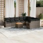 vidaXL Set de sofás de jardín 10 pzas con cojines ratán sintético gris vidaXL Set de sofás de jardín 10 pzas con cojines ratán sintético gris