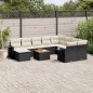 vidaXL Set de sofás de jardín 11 pzas y cojines ratán sintético negro vidaXL Set de sofás de jardín 11 pzas y cojines ratán sintético negro