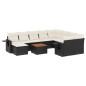 vidaXL Set de sofás de jardín 11 pzas y cojines ratán sintético negro vidaXL Set de sofás de jardín 11 pzas y cojines ratán sintético negro