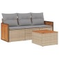 vidaXL Juego de sofás jardín con cojines 4 pzas ratán sintético beige vidaXL Juego de sofás jardín con cojines 4 pzas ratán sintético beige