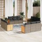 vidaXL Set de sofás de jardín 12 pzas con cojines ratán sintético gris vidaXL Set de sofás de jardín 12 pzas con cojines ratán sintético gris