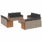 vidaXL Set sofás de jardín con cojines 13 piezas ratán sintético gris vidaXL Set sofás de jardín con cojines 13 piezas ratán sintético gris
