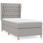vidaXL Cama box spring con colchón tela gris claro 100x200 cm vidaXL Cama box spring con colchón tela gris claro 100x200 cm