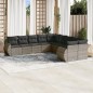 vidaXL Set de sofás de jardín 10 pzas con cojines ratán sintético gris vidaXL Set de sofás de jardín 10 pzas con cojines ratán sintético gris