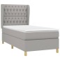 vidaXL Cama box spring con colchón tela gris claro 100x200 cm vidaXL Cama box spring con colchón tela gris claro 100x200 cm