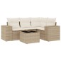 vidaXL Juego de sofás jardín con cojines 5 pzas ratán sintético beige vidaXL Juego de sofás jardín con cojines 5 pzas ratán sintético beige
