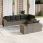 vidaXL Set de sofás de jardín 8 pzas y cojines ratán sintético gris vidaXL Set de sofás de jardín 8 pzas y cojines ratán sintético gris