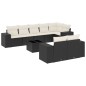 vidaXL Set de sofás de jardín 8 piezas y cojines ratán sintético negro vidaXL Set de sofás de jardín 8 piezas y cojines ratán sintético negro