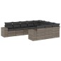 vidaXL Set de sofás de jardín 10 pzas con cojines ratán sintético gris vidaXL Set de sofás de jardín 10 pzas con cojines ratán sintético gris