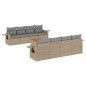 vidaXL Set de sofás de jardín 9 pzas con cojines ratán sintético beige vidaXL Set de sofás de jardín 9 pzas con cojines ratán sintético beige