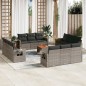 vidaXL Set sofás de jardín con cojines 13 piezas ratán sintético gris vidaXL Set sofás de jardín con cojines 13 piezas ratán sintético gris