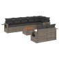 vidaXL Set de muebles de jardín 9 pzas y cojines ratán sintético gris vidaXL Set de muebles de jardín 9 pzas y cojines ratán sintético gris