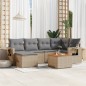 vidaXL Set sofás de jardín 7 piezas y cojines ratán sintético beige vidaXL Set sofás de jardín 7 piezas y cojines ratán sintético beige