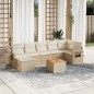 vidaXL Juego de sofás de jardín con cojines beige 8 pzas ratán PE vidaXL Juego de sofás de jardín con cojines beige 8 pzas ratán PE