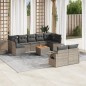 vidaXL Set de sofás de jardín 10 pzas con cojines ratán sintético gris vidaXL Set de sofás de jardín 10 pzas con cojines ratán sintético gris
