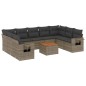 vidaXL Set de sofás de jardín 10 pzas con cojines ratán sintético gris vidaXL Set de sofás de jardín 10 pzas con cojines ratán sintético gris