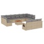 vidaXL Set sofás de jardín 14 pzas con cojines ratán sintético beige vidaXL Set sofás de jardín 14 pzas con cojines ratán sintético beige