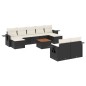 vidaXL Set de sofás de jardín 10 pzas cojines ratán sintético negro vidaXL Set de sofás de jardín 10 pzas cojines ratán sintético negro