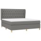 vidaXL Cama box spring con colchón tela gris oscuro 160x200 cm vidaXL Cama box spring con colchón tela gris oscuro 160x200 cm