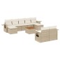 vidaXL Juego de sofás jardín con cojines beige 10 pzas ratán sintético vidaXL Juego de sofás jardín con cojines beige 10 pzas ratán sintético