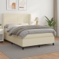 vidaXL Cama box spring con colchón cuero sintético crema 140x190 cm vidaXL Cama box spring con colchón cuero sintético crema 140x190 cm