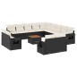 vidaXL Set sofás de jardín 14 pzas con cojines ratán sintético negro vidaXL Set sofás de jardín 14 pzas con cojines ratán sintético negro