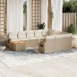 vidaXL Set de sofás de jardín 11pzas con cojines ratán sintético beige