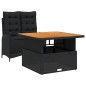 vidaXL Set comedor de jardín 2 pzas con cojines ratán sintético negro vidaXL Set comedor de jardín 2 pzas con cojines ratán sintético negro