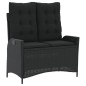 vidaXL Set comedor de jardín 2 pzas con cojines ratán sintético negro vidaXL Set comedor de jardín 2 pzas con cojines ratán sintético negro