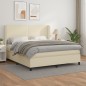 vidaXL Cama box spring con colchón cuero sintético crema 160x200 cm vidaXL Cama box spring con colchón cuero sintético crema 160x200 cm