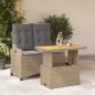 vidaXL Set comedor de jardín 2 pzas con cojines ratán sintético beige vidaXL Set comedor de jardín 2 pzas con cojines ratán sintético beige