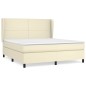 vidaXL Cama box spring con colchón cuero sintético crema 160x200 cm vidaXL Cama box spring con colchón cuero sintético crema 160x200 cm