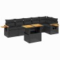 vidaXL Set de comedor de jardín 7 pzas y cojines ratán sintético negro vidaXL Set de comedor de jardín 7 pzas y cojines ratán sintético negro