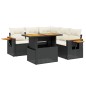 vidaXL Set de sofás de jardín 6 piezas y cojines ratán sintético negro vidaXL Set de sofás de jardín 6 piezas y cojines ratán sintético negro