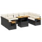 vidaXL Set de sofás de jardín 11 pzas y cojines ratán sintético negro vidaXL Set de sofás de jardín 11 pzas y cojines ratán sintético negro