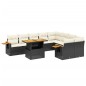 vidaXL Set de sofás de jardín 10 pzas cojines ratán sintético negro vidaXL Set de sofás de jardín 10 pzas cojines ratán sintético negro