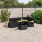 vidaXL Set de sofás de jardín 6 piezas y cojines ratán sintético negro vidaXL Set de sofás de jardín 6 piezas y cojines ratán sintético negro