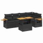 vidaXL Set de sofás de jardín 6 piezas y cojines ratán sintético negro vidaXL Set de sofás de jardín 6 piezas y cojines ratán sintético negro