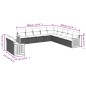 vidaXL Set de sofás de jardín 11 pzas y cojines ratán sintético negro