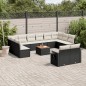 vidaXL Set de sofás de jardín y cojines 13 pzas ratán sintético negro vidaXL Set de sofás de jardín y cojines 13 pzas ratán sintético negro