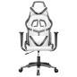vidaXL Silla gaming de masaje cuero sintético blanco y negro vidaXL Silla gaming de masaje cuero sintético blanco y negro