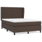 vidaXL Cama box spring con colchón cuero sintético marrón 140x200cm vidaXL Cama box spring con colchón cuero sintético marrón 140x200cm