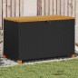 vidaXL Caja de almacenaje jardín madera acacia ratán negro 110x55x63cm vidaXL Caja de almacenaje jardín madera acacia ratán negro 110x55x63cm